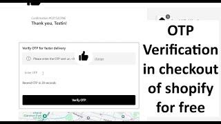 How to add otp verification in checkout for cod in shopify