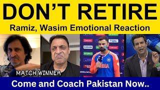 Wasim Akram, PAK Media Emotional Crying on Virat Kohli & Rohit Sharma retirement |T20 World Cup 2024