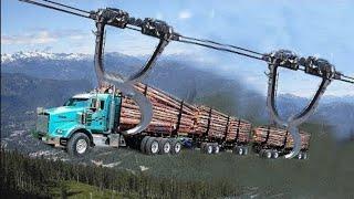 10 Dangerous Idiots Monster Logging Wood Truck Driving Skill, Fastest Climbing Truck Heavy Equipment