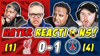 LIVERPOOL RIVALS & HATERS JUBILANT  REACTION TO LIVERPOOL (1) 0-1 (4) PSG | CHAMPIONS LEAGUE