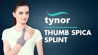 Tynor's Thumb Spica Splint (F06) for immobilization of the thumb in the neutral position.