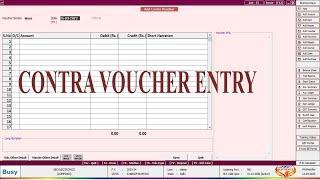Contra Voucher Entry in Busy 21 | How to Create Contra Voucher | Contra entry in Busy