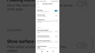 how to enable floating clock on devlopper options
