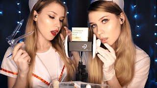 ASMR TWIN NURSE  DEEP EAR Cleaning  with Bubble Mask  [Sub] АСМР Чистка Ушек