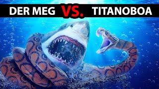 Megalodon VS. die größte Schlange der Welt — WER GEWINNT?