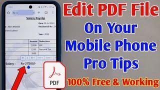 How to Edit PDF File Text in Mobile Phone | Pro Tips for Editing PDF Text on Your Mobile Device