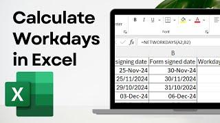 How to calculate WORKDAYS using NETWORKDAYS in Excel