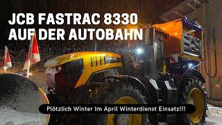 Winterdienst Autobahn! JCB Fastrac 8330 70km/h Let's Drive!