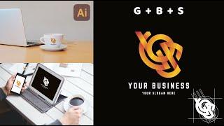LogoGrid (30) Gbs monogram logo design with a grid method - Adobe Illustrator Tutorial