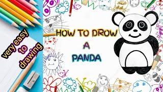 How To Drow A Panda | bear drawing | Αρκτοειδές ζώο της ασίας | 熊貓 | how to draw a Panda