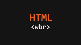 wbr Tag HTML