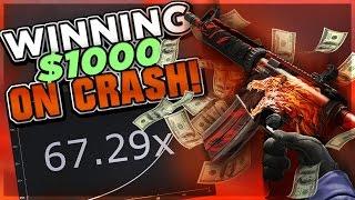 CSGO ROLL BETTING: WINNING $1000 ON CSGO CRASH!