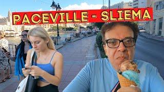 Walking from Paceville  (St Julians) to Sliema Malta & EATING Facebook ICE CREAM in 2022