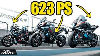 BMW M Motorräder im Vergleich - BMW M1000RR - M1000XR - M1000R