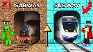 JJ's SUBWAY vs Mikey's SUBWAY : NOOB vs PRO Build Battle in Minecraft Maizen!