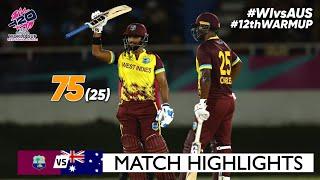 West Indies vs Australia 12th Warm-up Match Highlights | ICC World Cup 2024 | WI vs AUS Highlights