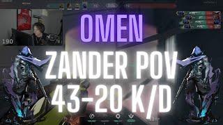 M80 Zander POV Omen on Split 43-20 K/D (VALORANT Pro POV)