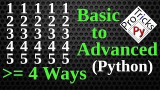 Python Pattern Program - Printing Numbers in Python | Number Pattern | Python Number Pattern 1