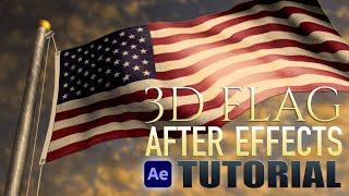 3D Flag & Flagpole - After Effects Tutorial (no plugins)