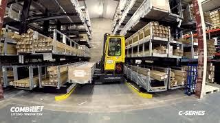 COMBi C-Series with guided aisle and telescopic forks - 4 WAY multi-directional forklift