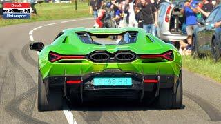 Supercars leaving Car Show! - Revuelto, TwinTurbo Huracan, NSX, 1060HP Turbo S, Aventador S,...