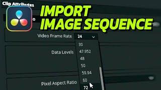 Import image sequence in DaVinci Resolve 18