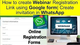 How to create Webinar Registration Link using Google form| Create invitation in Whatsapp | Tamil
