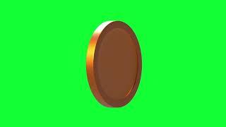 3D Coin Rotating Animation Green screen (Chroma Key) HD