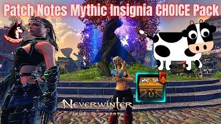 Patch Notes - NO BUG Fixes Mythic Insignia CHOICE Pack Neverwinter Mod 21