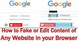 How to Fake / Edit any Website Content, Text, Numbers etc