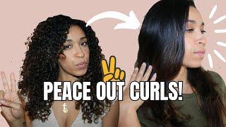 First Time Straightening my Curls After My Butterfly Haircut | Firstclasscurls