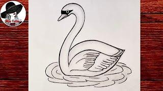 Как Нарисовать Лебедя Очень Легко за 5 минут | Рисуем Лебедя Карандашом | Miss Fatima - Art