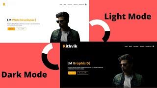 How to make a website with a DARK and LIGHT theme using HTML CSS and Javascript