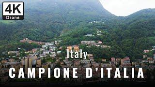 Drone videos and short documentary on Campione d'Italia (or campione ditalia) city in Italy