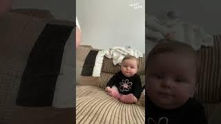 Adorable Baby's Playful Hair Pull Prank