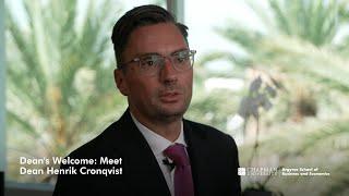 Dean's Welcome: Meet Dean Henrik Cronqvist