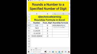 RoundUp Formula in Excel | RoundUp Function in Excel | #roundup #round #microsoftexcel #excel #tips