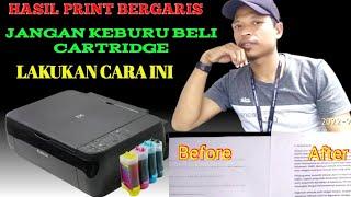 printer canon mp287 hasil print bergaris putus putus