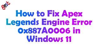 0x887A0006 - "DXGI ERROR DEVICE HUNG" Apex Legends Engine Error - "DXGI ERROR DEVICE HUNG" Windows