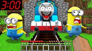 Minions Found Thomas.exe the tank engine at 3:00 AM and minion in Minecraft - Gameplay Movie Trap