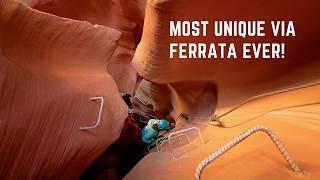 First Via Ferrata Ever in a Slot Canyon! Full Experience!