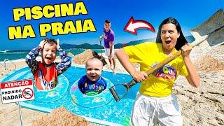 CONSTRUÍMOS UMA PISCINA GIGANTE NA PRAIA! ️ *OLHA ISSO*