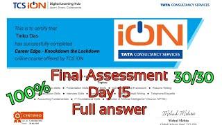 TCSiON Day 15 Final Assessment Full Answer Key | Get Free Certificate From TCS | 100% | Part 2