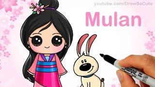 How to Draw Chibi Mulan step by step Cute Disney Princess