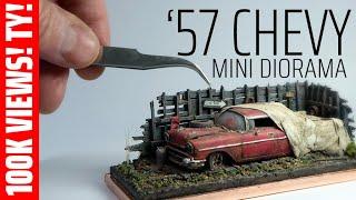 Barnfind '57 Chevy Timelapse Build #weathering #barnfind #diecast #diorama