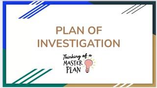 CSEC English SBA| PLAN OF INVESTIGATION