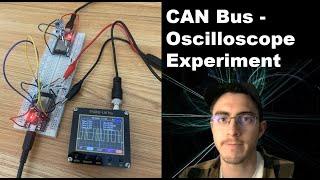 CAN Bus signals on a breadboard with ESP32 microcontroller and Oscilloscope