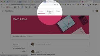 Student View  Students find Classwork page of assignments in Google Classroom