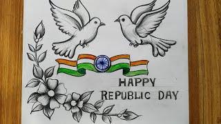 how to draw republic day drawing easy with pencil sketch,republic day drawing easy,