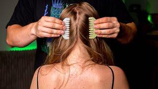 ASMR | Insomnia Relief: Relaxing Hair Brushing, Skin Tracing & Hair Play (No Talking)
